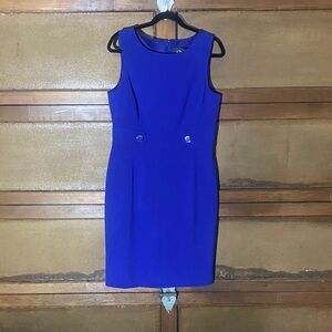 Elegant Blue Sleeveless Midi Dress